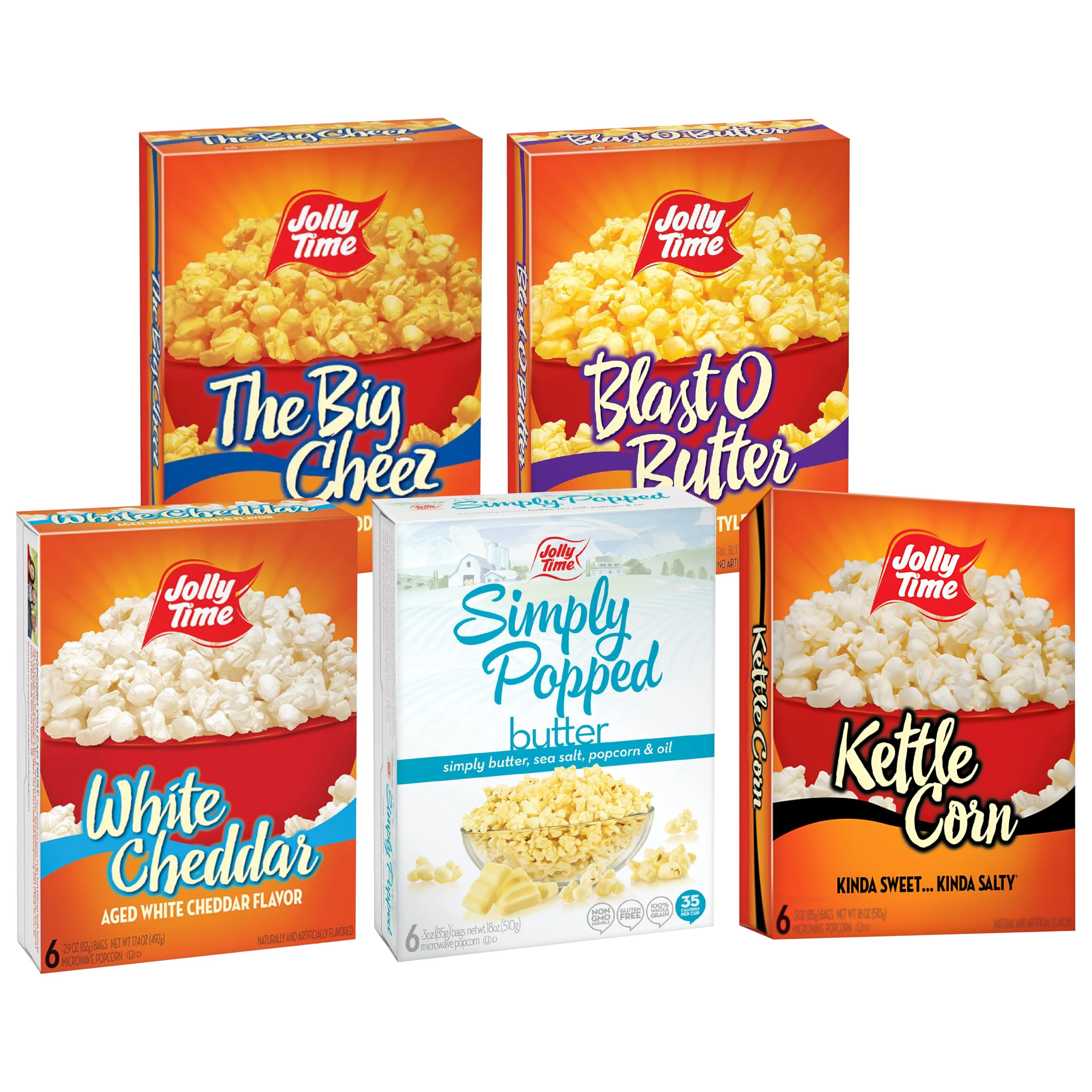 Amazon.com: Jolly Time Microwave Popcorn Variety Pack, 6 Sharing
